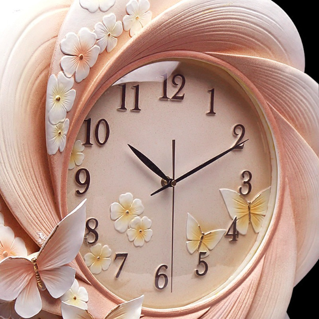 Đồng hồ trang trí nghệ thuật bướm hoa