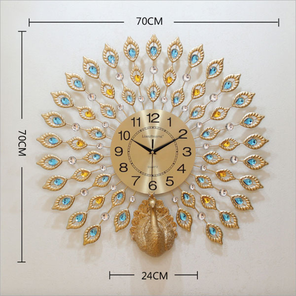 Đồng hồ trang trí nghệ thuật khổng tước