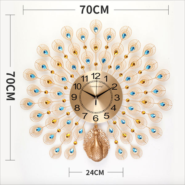 Đồng hồ trang trí  khổng tước KS893